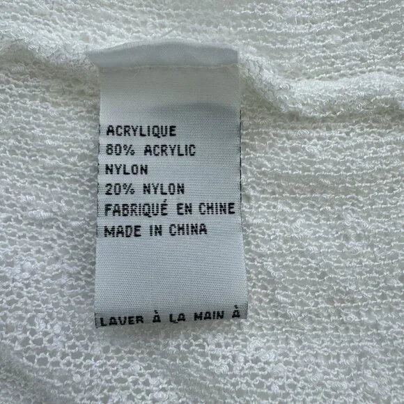 Fairy Cardigan Open Sheer White Pearl Embellishment Romantic Delicate XL - Picture 12 of 16